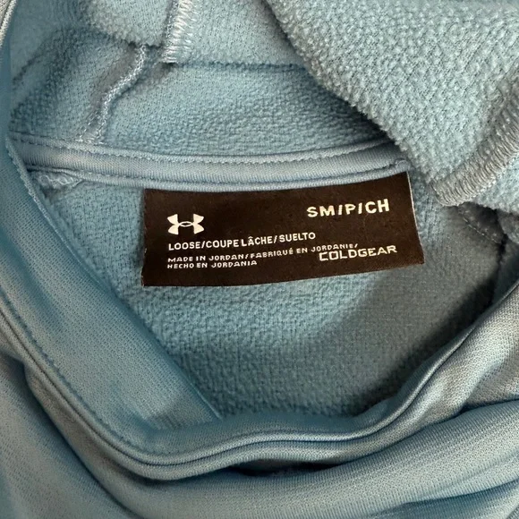 Under Armour: Women's ColdGear Loose Fit Blue Logo Hoodie, Size S - Picture 3 of 8